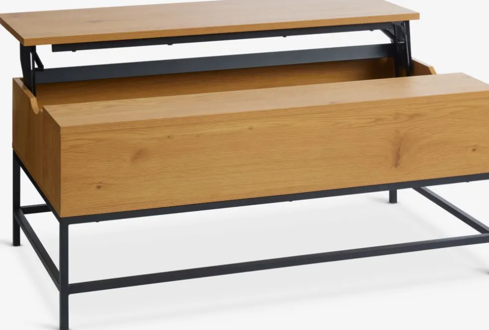 AABENRAATable basse AABENRAA L110 plateau relevable coloris chêne