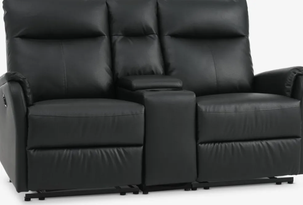 ABILDSKOVCanapé ABILDSKOV 2 places avec console noir