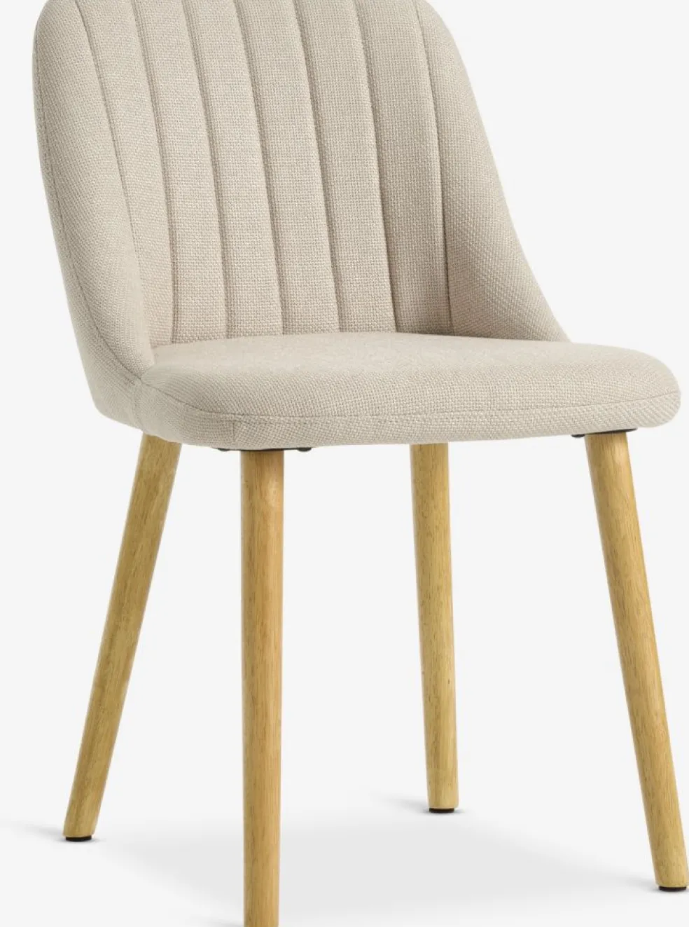 ADSLEVChaise ADSLEV sans accoudoir beige/coloris chêne naturel