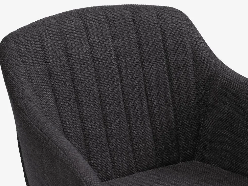 ADSLEVChaise ADSLEV tissu gris anthracite/noir