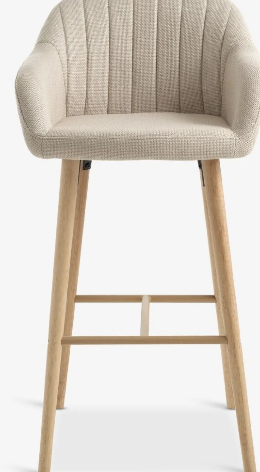ADSLEVChaise de bar ADSLEV tissu beige/coloris chêne naturel