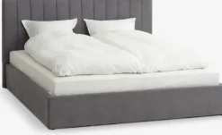 AGERFELDCadre de lit AGERFELD 180x200 tissu gris foncé