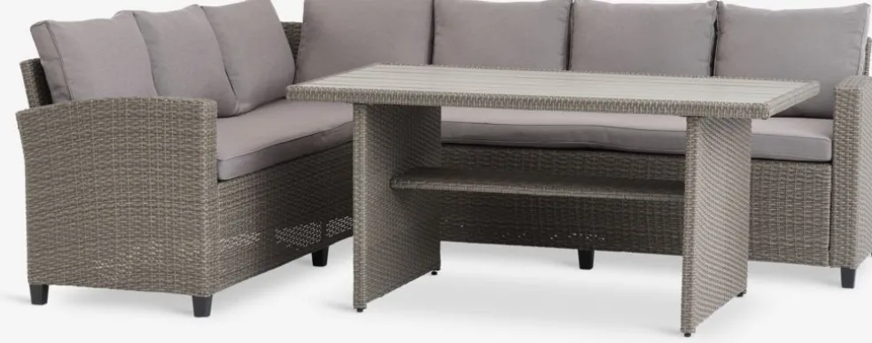 AGERMOSEEnsemble lounge AGERMOSE 6 personnes a/rangement naturel