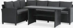 AGERMOSEEnsemble lounge AGERMOSE 6 personnes a/rangement noir