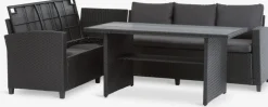 AGERMOSEEnsemble lounge AGERMOSE 6 personnes a/rangement noir