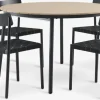 AKTIVEN + HAGLEBUAKTIVEN L118/168 table naturel + 4 HAGLEBU chaises noir