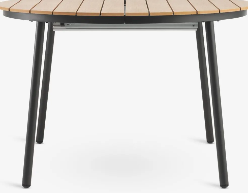 AKTIVEN + HAGLEBUAKTIVEN L118/168 table naturel + 4 HAGLEBU chaises noir