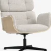 ALLINGEFauteuil ALLINGE pivotant tissu beige/noir