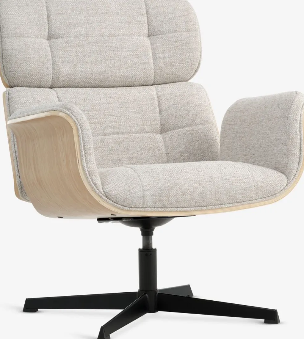 ALLINGEFauteuil ALLINGE pivotant tissu beige/noir