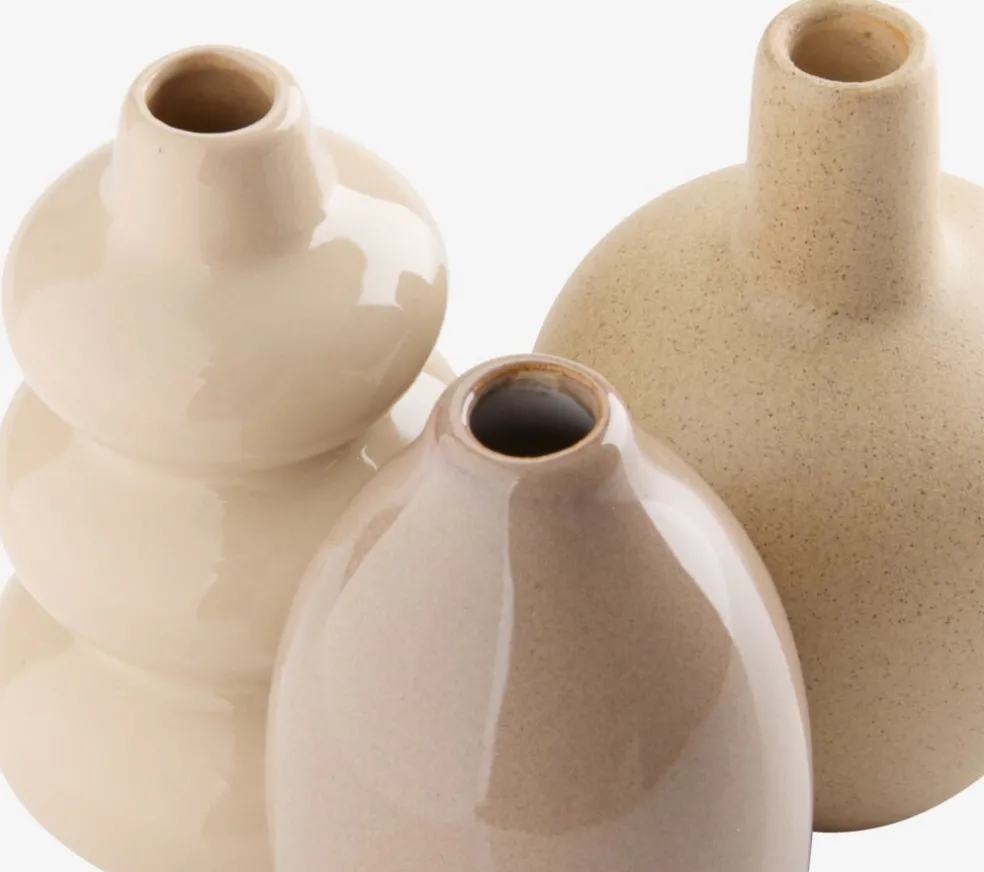 AMUNDSENVase AMUNDSEN Ø6xH10cm beige 3pcs/pqt