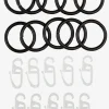 Anneau rideau a/crochet 10pcs/pqt noir