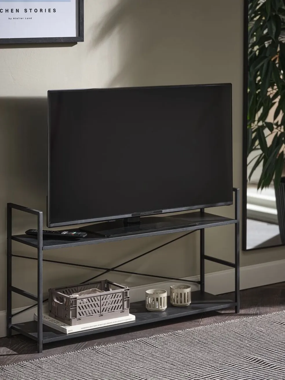 ASTRUPMeuble TV ASTRUP 1 tablette noir