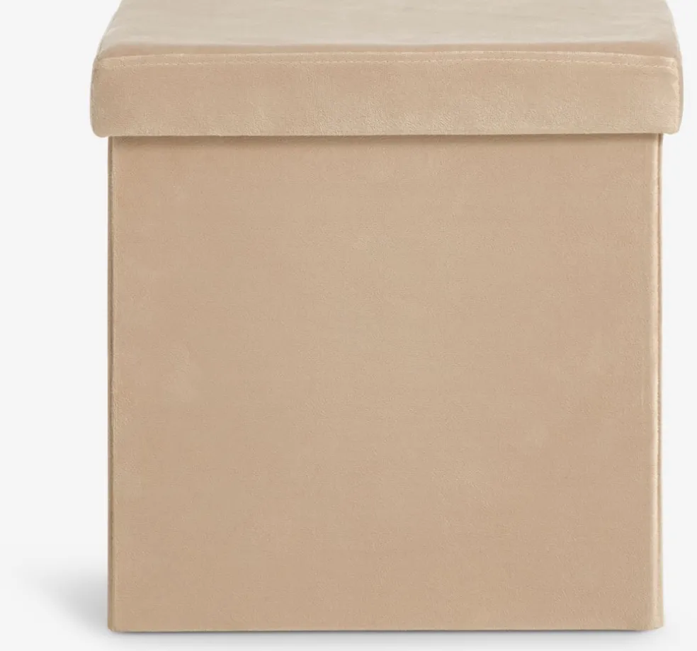 AUNINGPouf AUNING 38x38 a/rangement velours sable foncé
