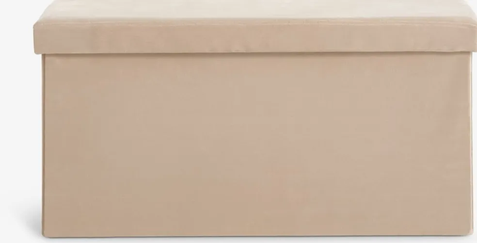 AUNINGPouf AUNING 76x38 a/rangement velours sable foncé