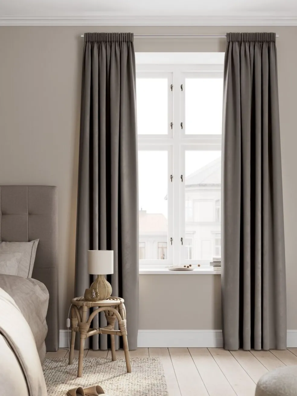 AUSTRARideau AUSTRA 1x140x300 velours brun