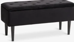 BADSTEDBanc BADSTED a/rangement velours noir/noir