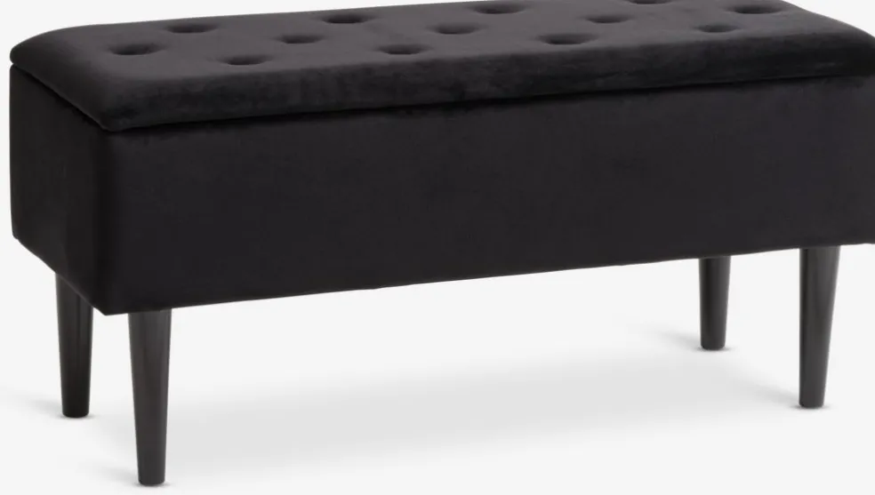 BADSTEDBanc BADSTED a/rangement velours noir/noir
