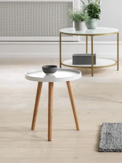 BAKKEBJERGBout de canapé BAKKEBJERG Ø40 blanc/naturel