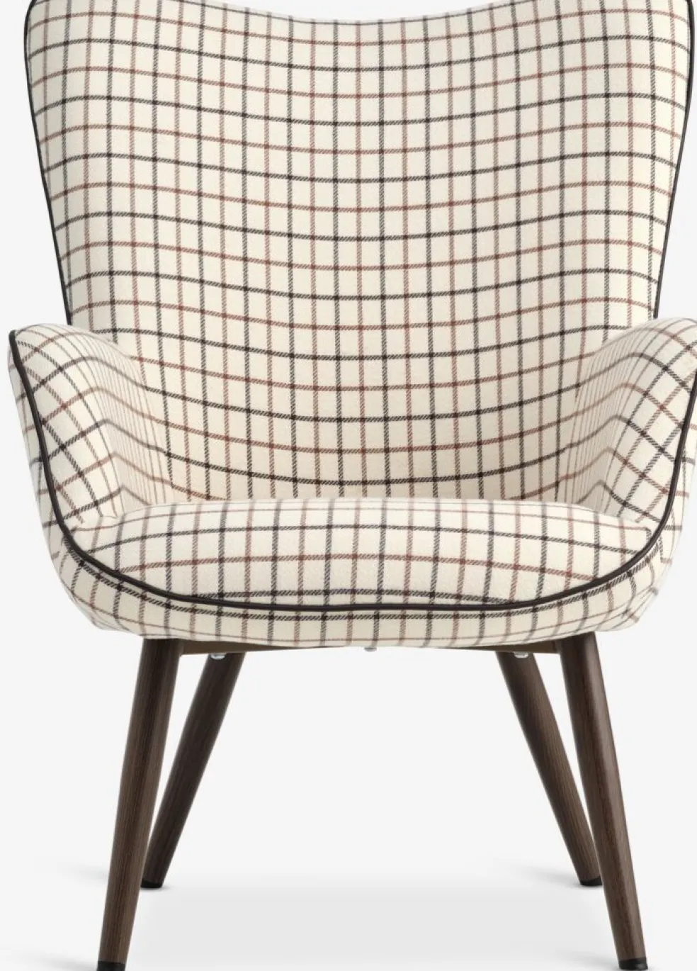 BIERSTEDFauteuil BIERSTED à carreaux tissu beige/brun