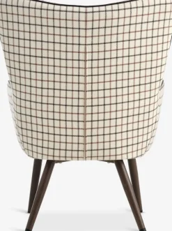 BIERSTEDFauteuil BIERSTED à carreaux tissu beige/brun