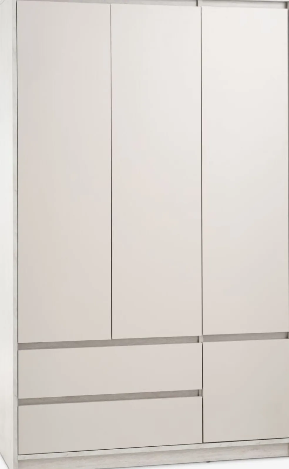 BILLUNDArmoire BILLUND 119x193 4 portes 2 tir. colo travertin/beige