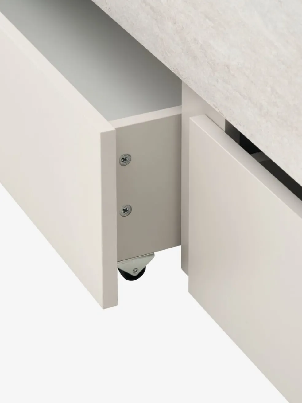 BILLUNDLit avec rangement BILLUND 90x200 coloris travertin/beige