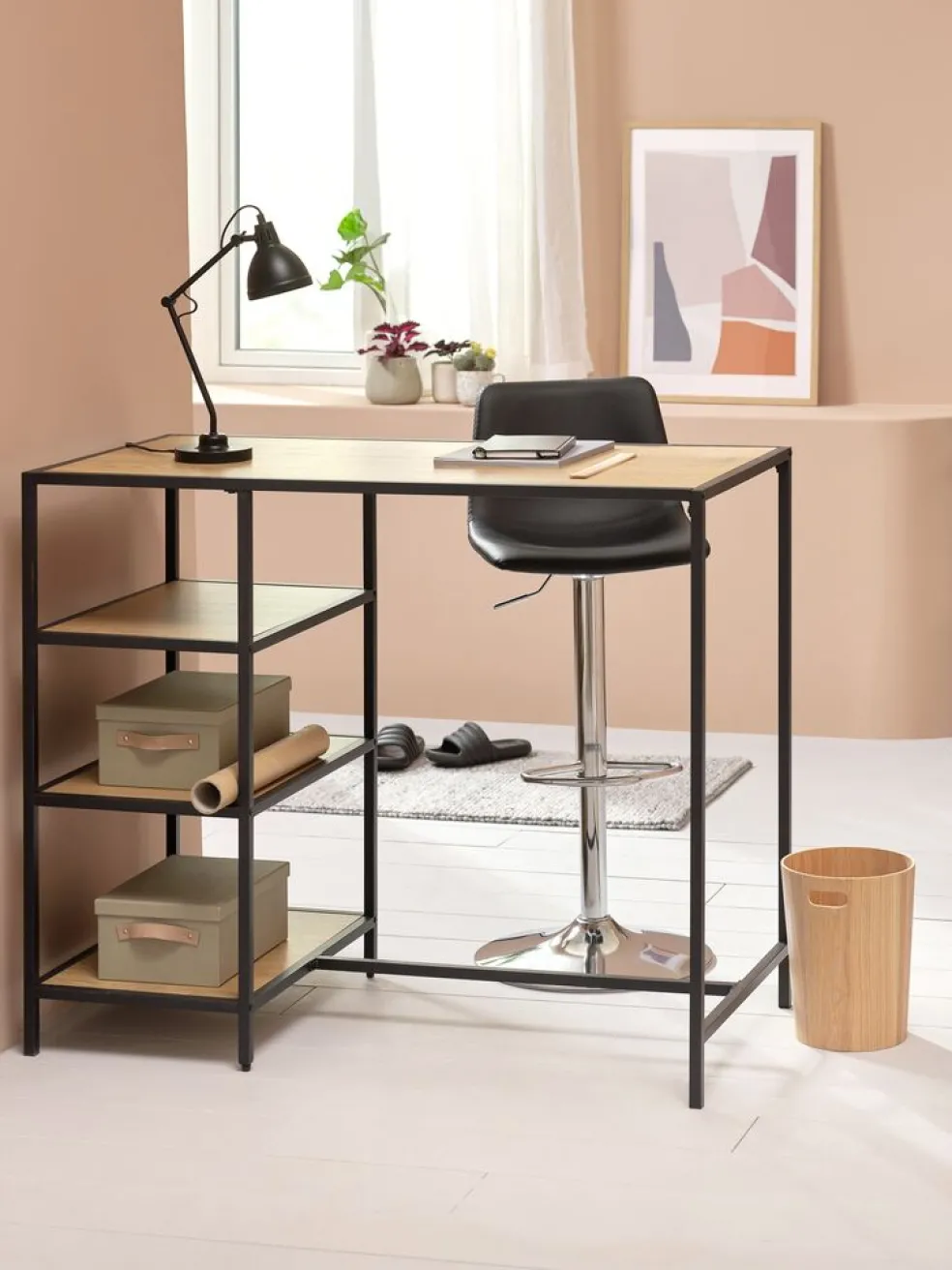 BROAGERChaise de bar BROAGER noir/chrome