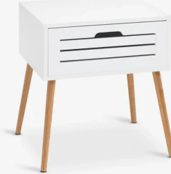 BROBYTable de nuit BROBY 1 tiroir coloris bambou/blanc