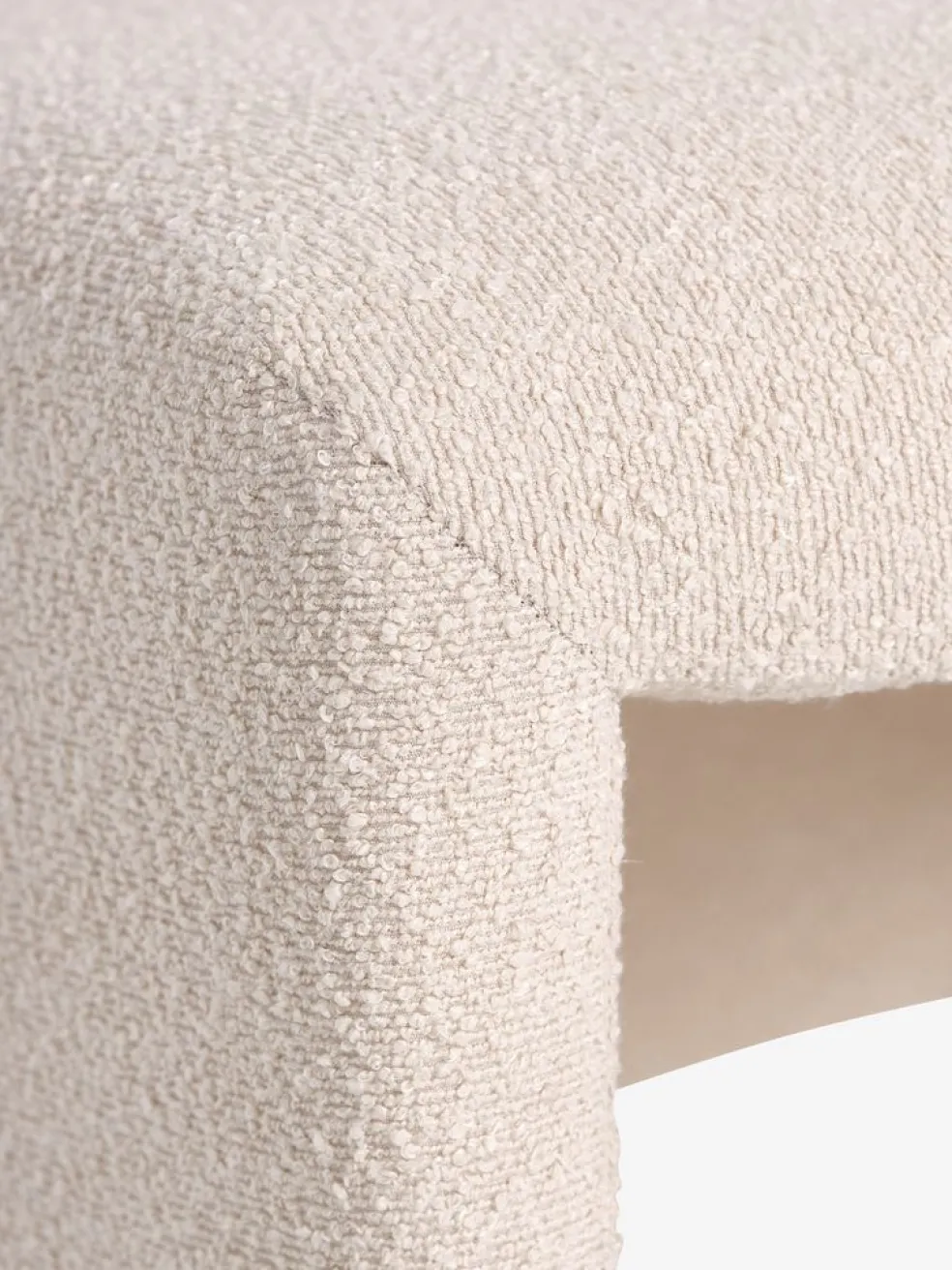 BULLERUPFauteuil lounge BULLERUP tissu teddy blanc cassé