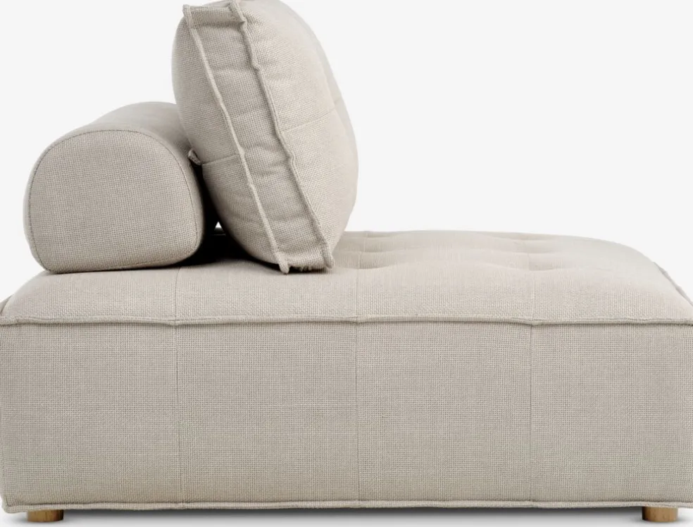 DAGSTRUPPouf DAGSTRUP a/dossier tissu beige