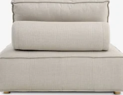 DAGSTRUPPouf DAGSTRUP a/dossier tissu beige