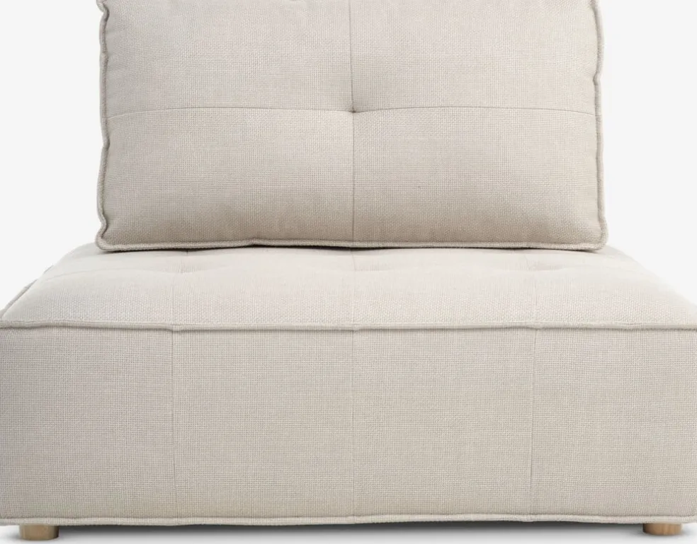 DAGSTRUPPouf DAGSTRUP a/dossier tissu beige