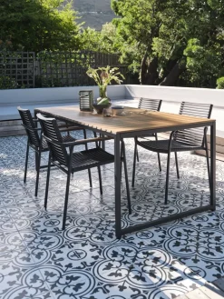 DAGSVAD + NABEDAGSVAD L190 table naturel + 4 NABE chaises noir