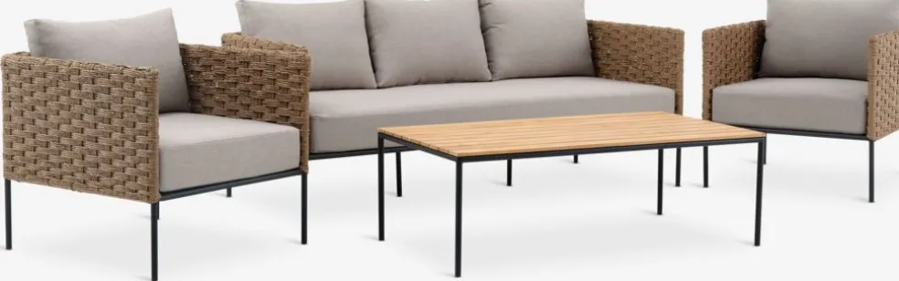 DAMFENNEREnsemble lounge DAMFENNER 5 personnes naturel