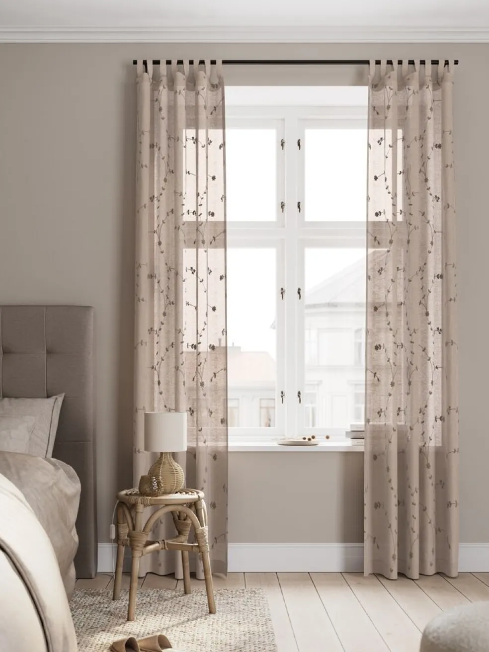 DOLMARideau DOLMA 1x140x245 broderie sable