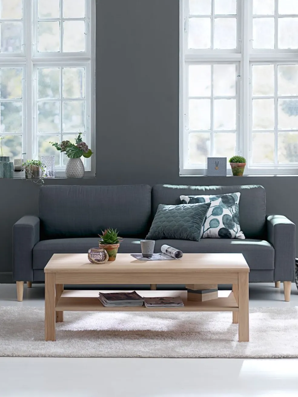 EGENSECanapé EGENSE 3 places tissu gris foncé