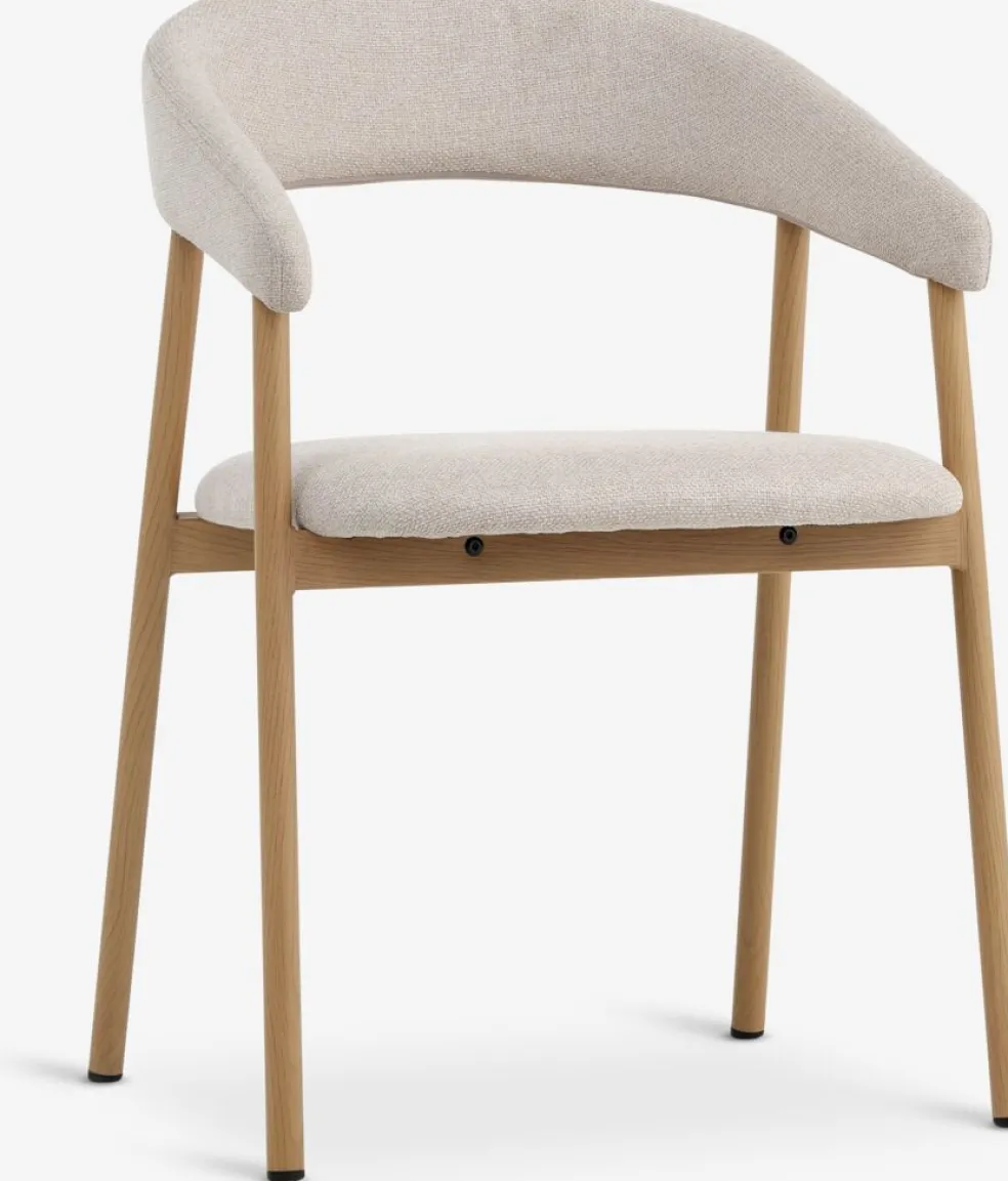 EJSINGChaise EJSING tissu beige/coloris chêne naturel