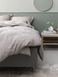 ELLIEGoldParure de lit ELLIE 240x220 gris clair avec broderies