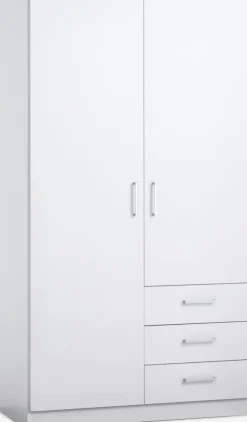 FANDRUPArmoire FANDRUP 97x176 2 portes 3 tiroirs blanc