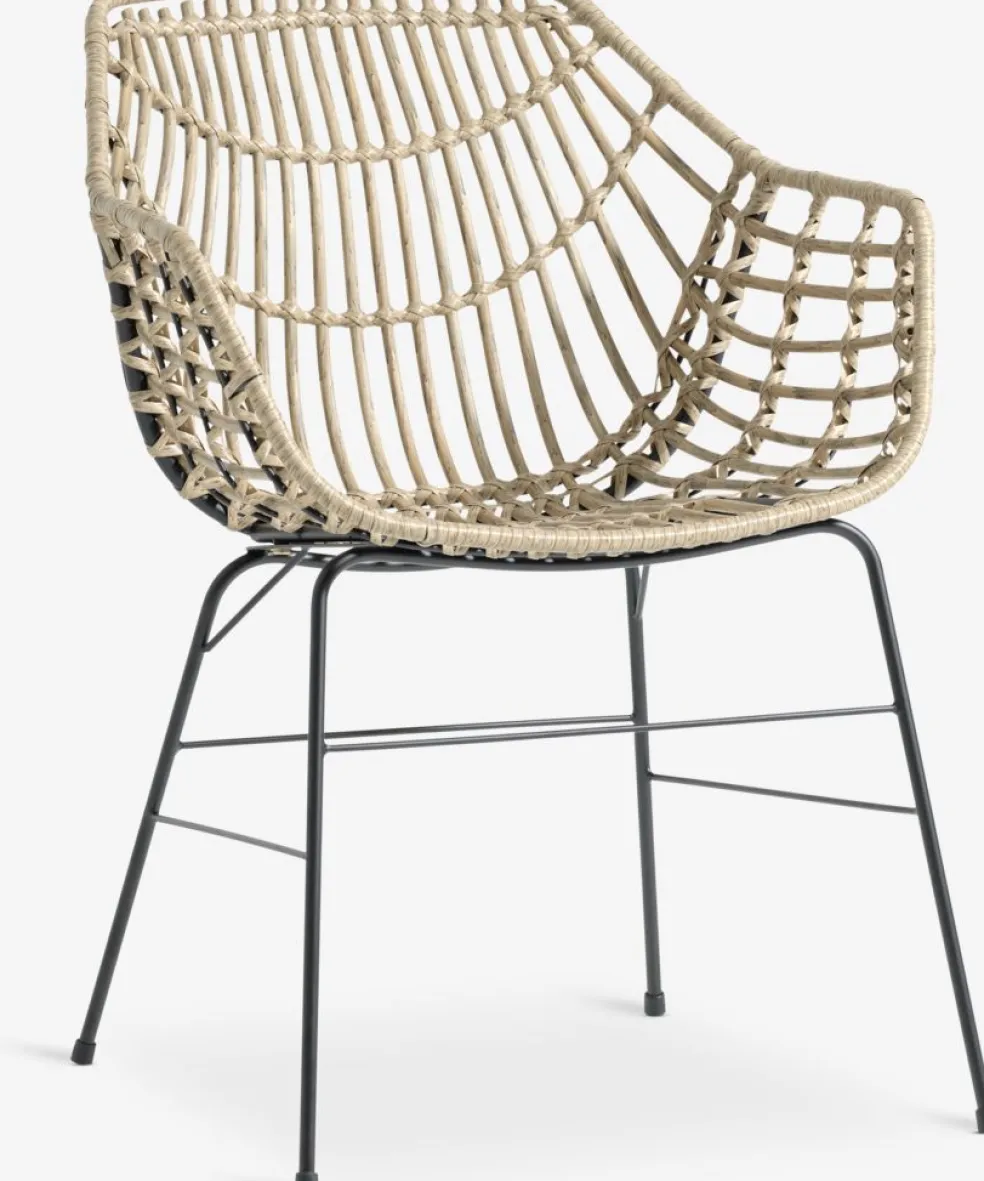 FAUSING + ILDERHUSEFAUSING L220 table noir + 4 ILDERHUSE chaises naturel