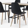 FOLDINGBRO + JONSTRUPFOLDINGBRO L130 table coloris chêne +4 JONSTRUP chaises noir