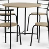 GADSTRUPGADSTRUP Ø85 table + 4 GADSTRUP chaises noir/coloris chêne