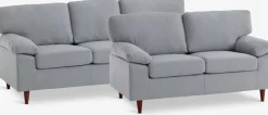 GEDVEDCanapé GEDVED 2 places tissu gris clair