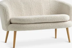 GISTRUPCanapé GISTRUP 2 places tissu teddy blanc cassé