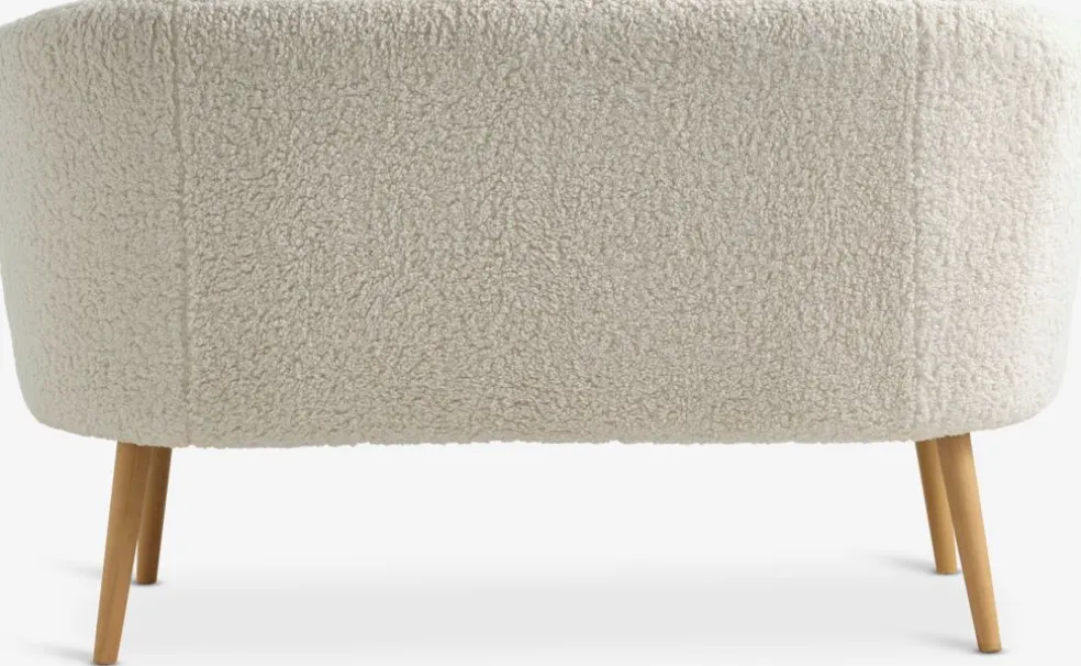 GISTRUPCanapé GISTRUP 2 places tissu teddy blanc cassé