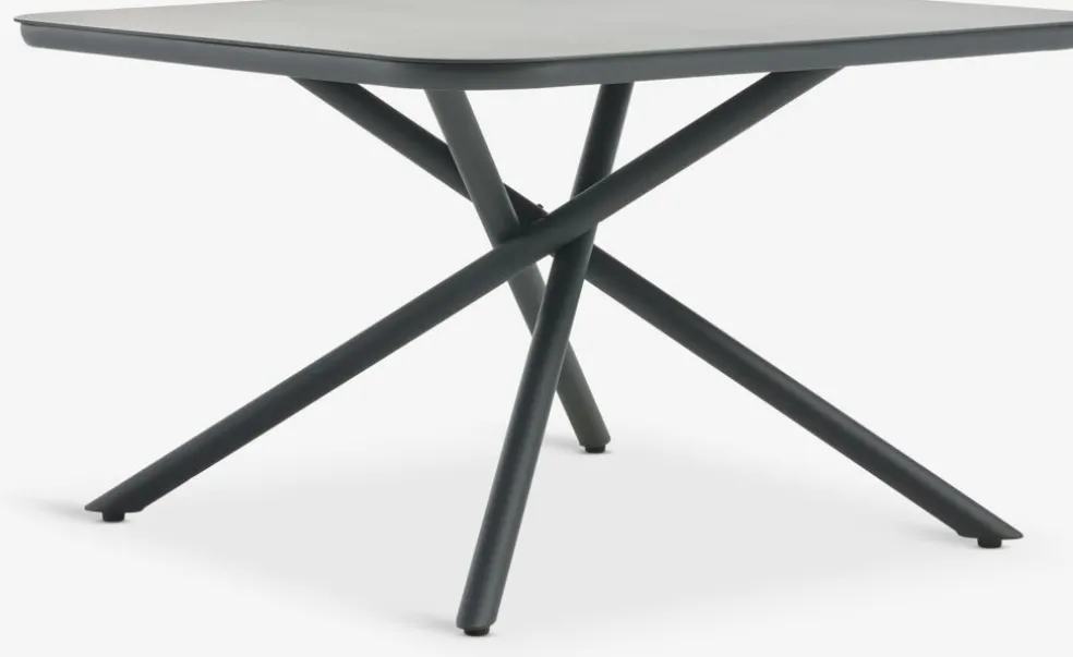 GOTHENBURG + HAGLEBUGOTHENBURG L120 table gris + 4 HAGLEBU chaises noir