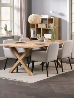 GRIBSKOV + SOTTRUPGRIBSKOV L180 table chêne naturel + 4 SOTTRUP chaises beige