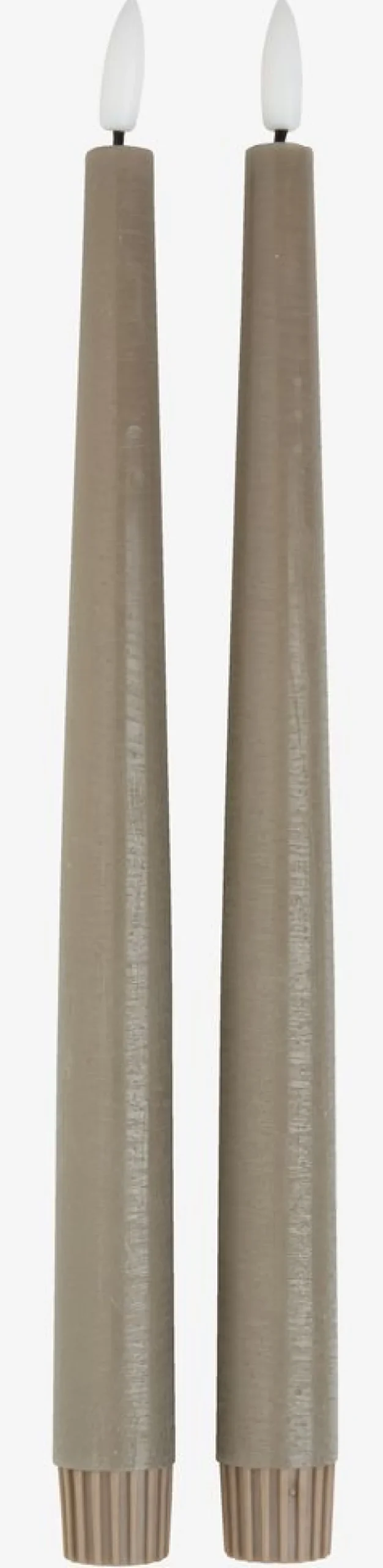 GUDMUNDBougie LED GUDMUND H29cm gris 2pcs/pqt