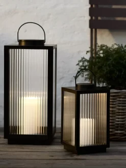 GULDSMEDLanterne GULDSMED l22xL22xH48cm a/LED noir