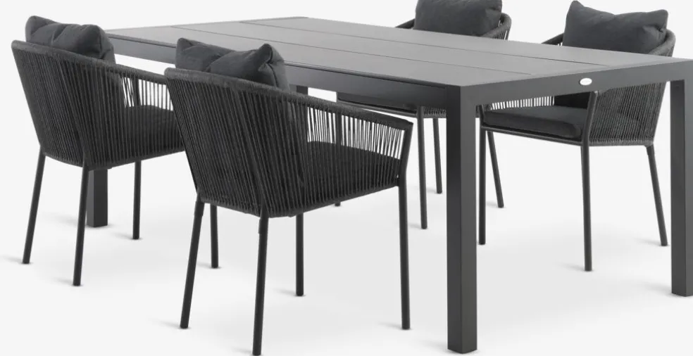 HAGEN + GILJAHAGEN L214 table + 4 GILJA chaises gris
